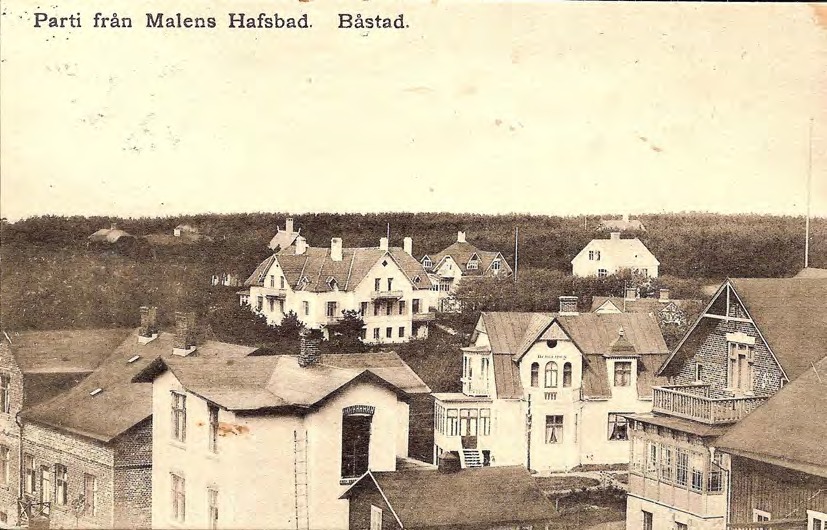 Framsida av Parti från Malens Hafsbad. Båstad.