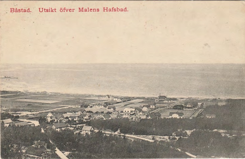 Framsida av Båstad. Utsikt öfver Malens Hafsbad.