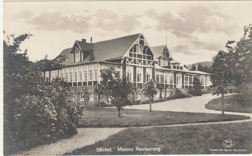 Framsida av Båstad. Malens Restaurang.