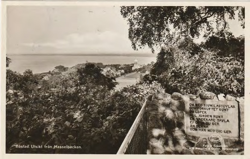 Framsida av Båstad. Utsikt från Hasselbacken.