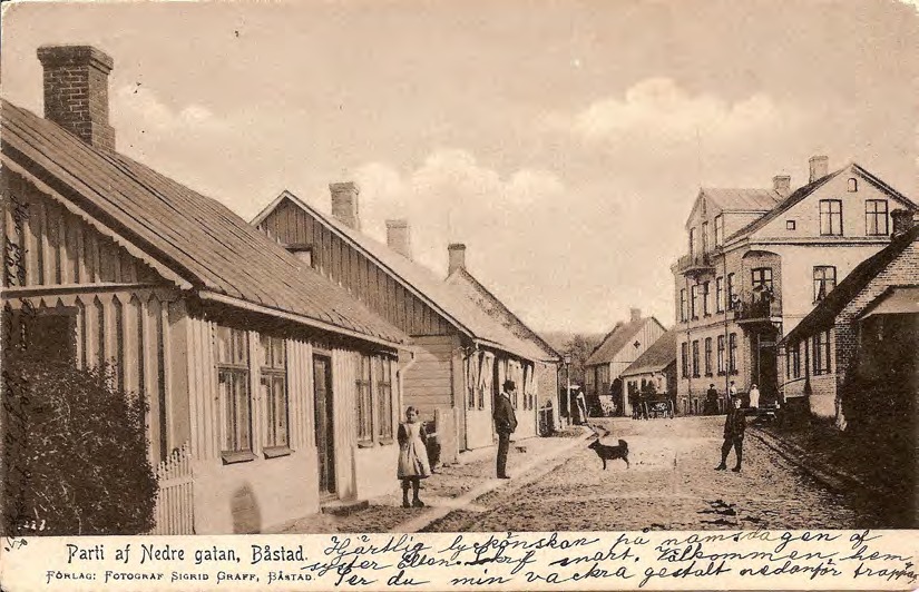 Framsida av Parti af Nedre gatan, Båstad.