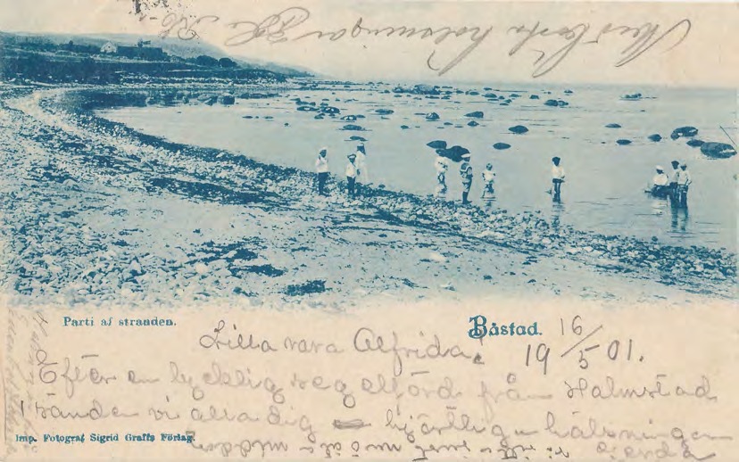 Framsida av Parti af stranden. Båstad.