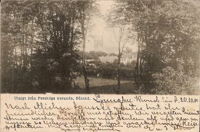 Framsida av Utsigt från Pershögs veranda, Båstad.