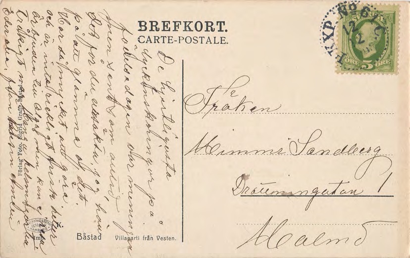 Baksida av Båstad Villaparti från Vesten.