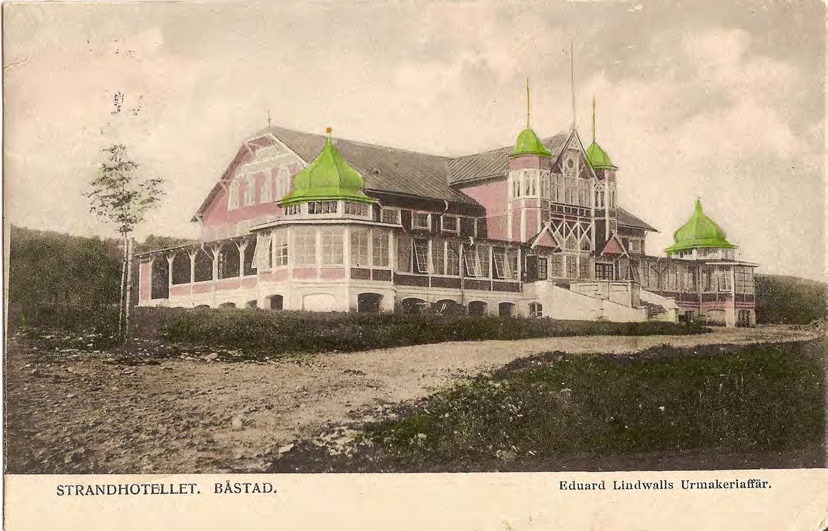 Framsida av STRANDHOTELLET. BÅSTAD.
