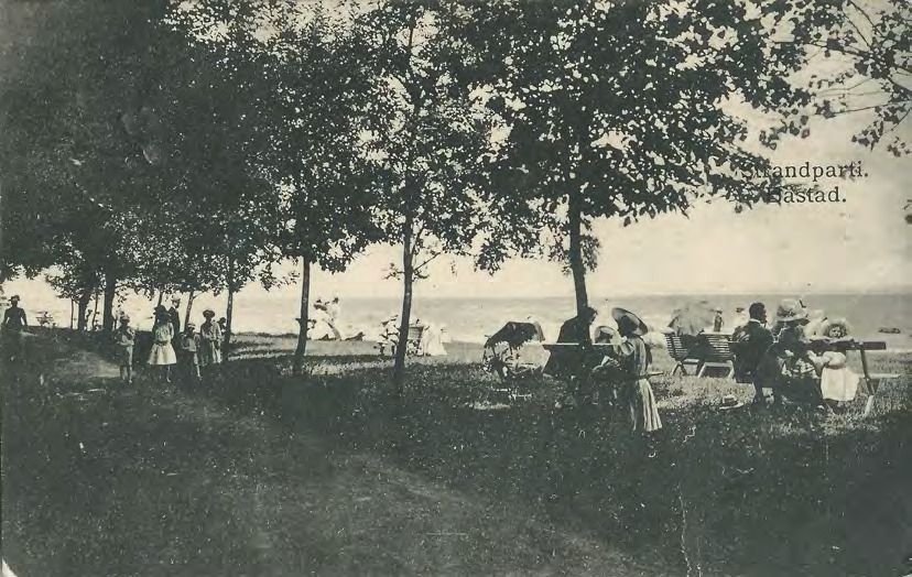 Framsida av Strandparti. Båstad.
