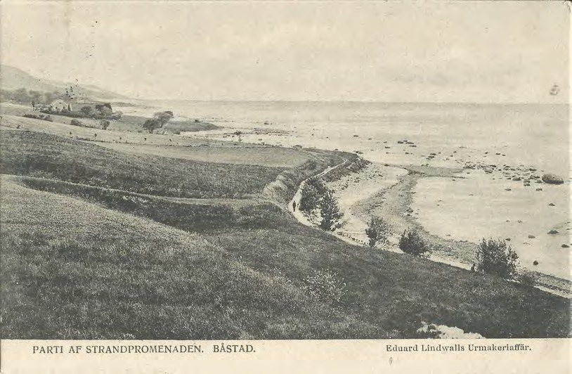 Framsida av PARTI AF STRANDPROMENADEN. BÅSTAD.