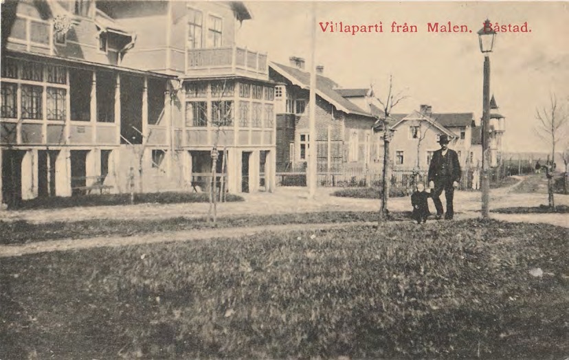 Framsida av Villaparti från Malen. Båstad.