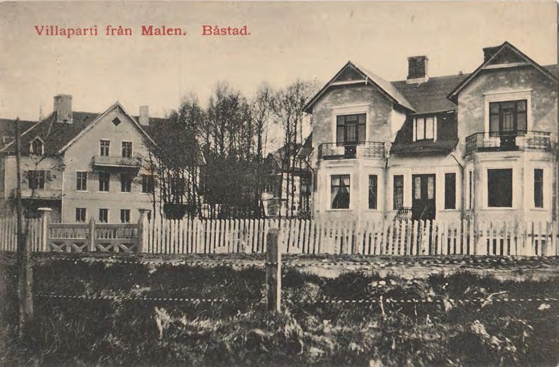 Framsida av Villaparti från Malen. Båstad.