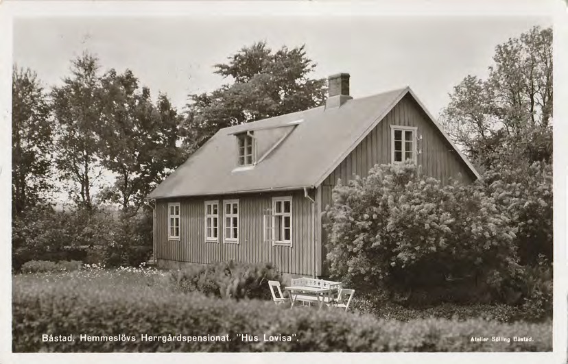 Framsida av Båstad. Hemmeslövs Herrgårdspensionat. "Hus Lovisa".
