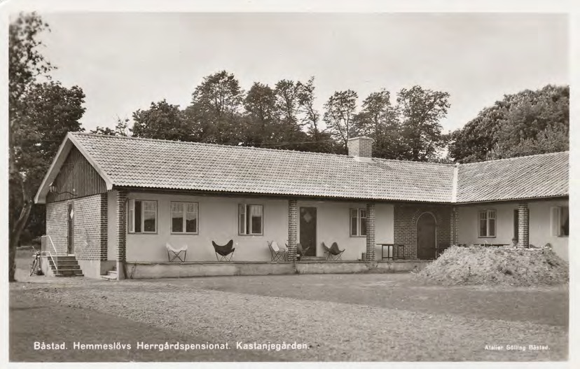 Framsida av Båstad. Hemmeslövs Herrgårdspensionat. Kastanjegården.
