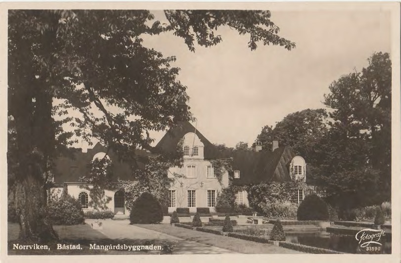 Framsida av Norrviken, Båstad. Mangårdsbyggnaden.
