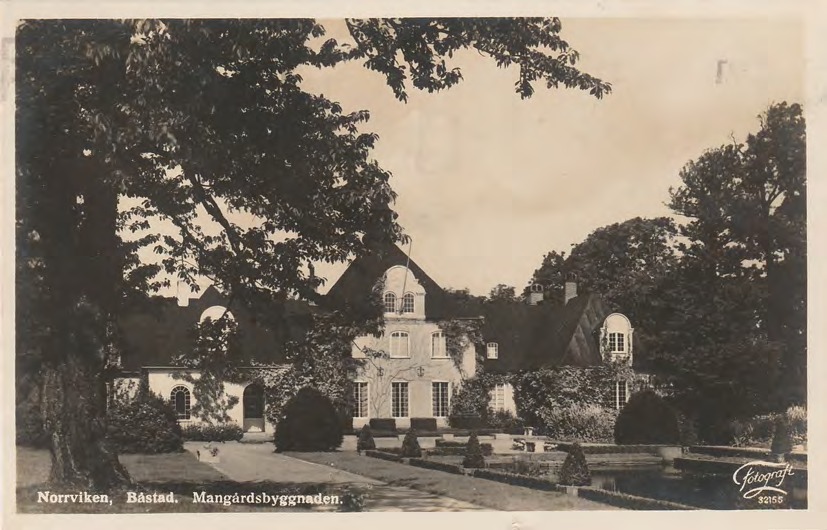 Framsida av Norrviken, Båstad. Mangårdsbyggnaden.
