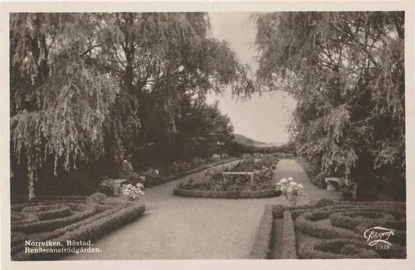 Framsida av Norrviken, Båstad. Renässansträdgården.