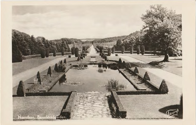 Framsida av Norrviken. Barockträdgården.