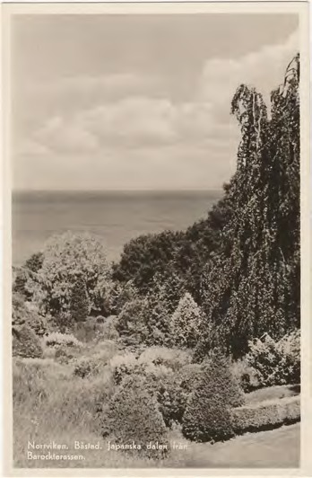Framsida av Norrviken. Båstad. Japanska dalen från Barockterassen.