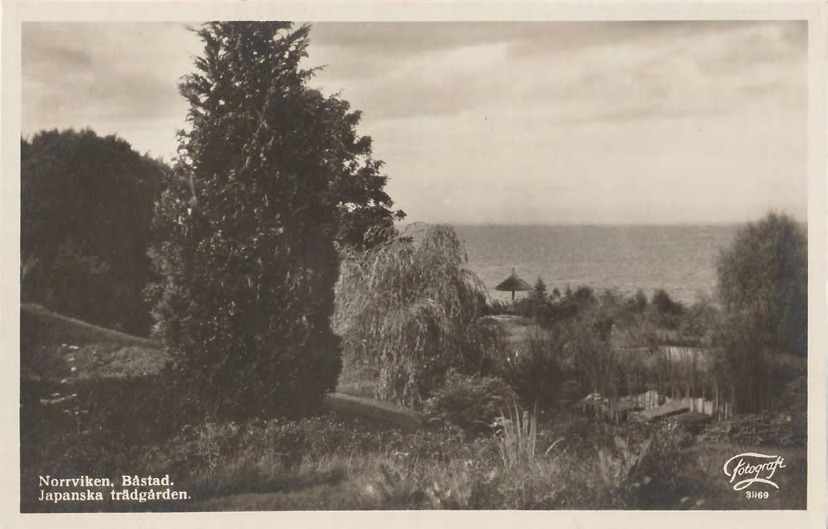 Framsida av Norrviken. Båstad. Japanska trädgården.
