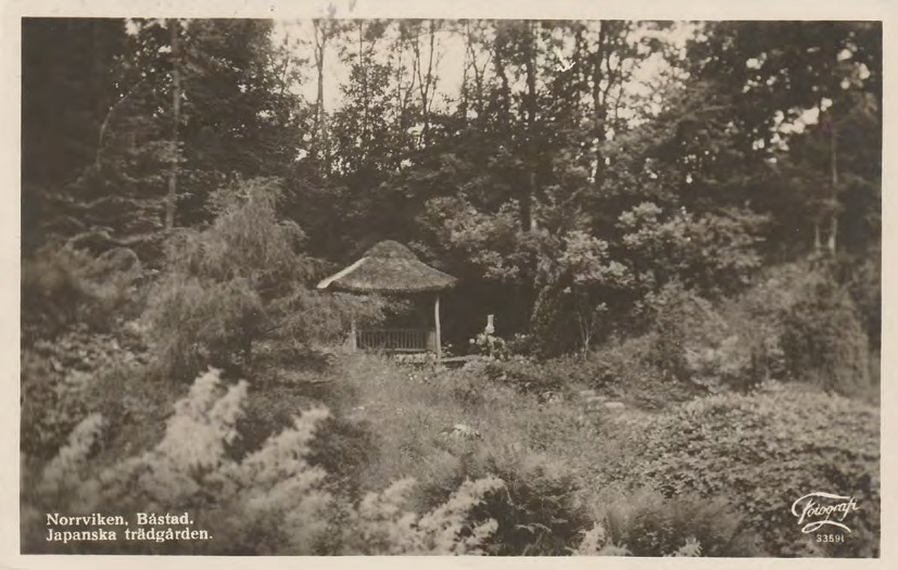Framsida av Norrviken. Båstad. Japanska trädgården.