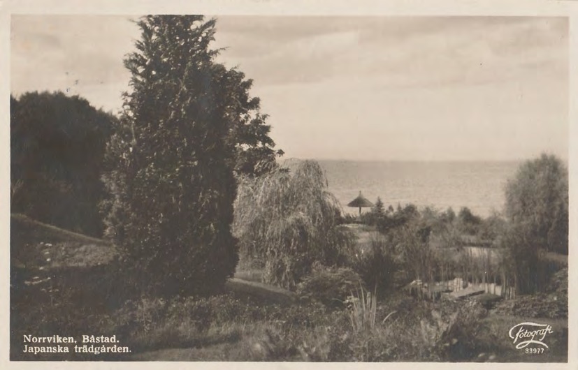 Framsida av Norrviken. Båstad. Japanska trädgården.