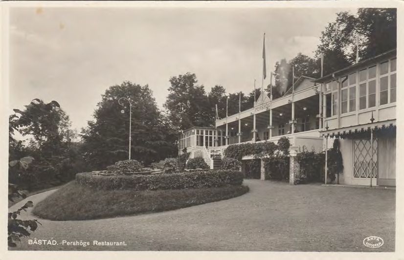 Framsida av BÅSTAD. Pershögs Restaurant.