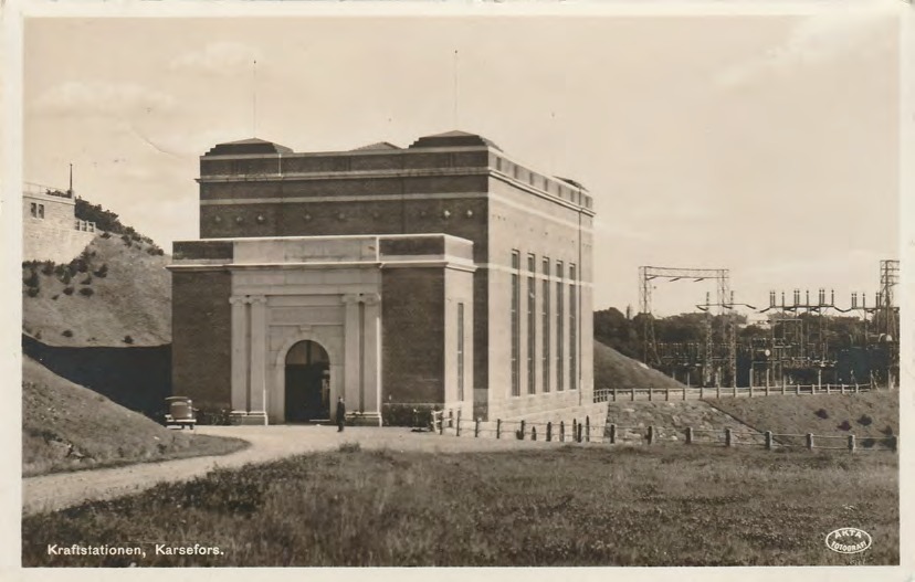 Framsida av Kraftstationen, Karsefors.