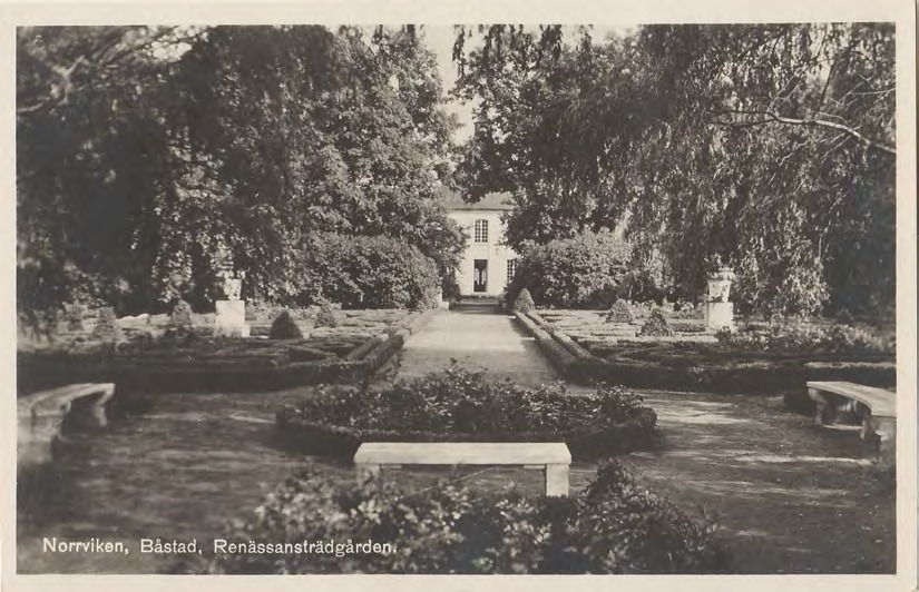 Framsida av Norrviken, Båstad. Renässansträdgården.