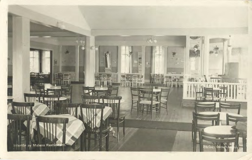 Framsida av Interiör av Malens Restaurant.