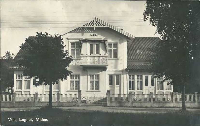 Framsida av Villa Lugnet, Malen.