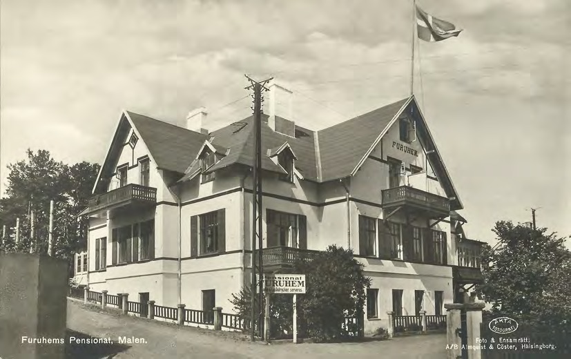 Framsida av Furuhems Pensionat, Malen.