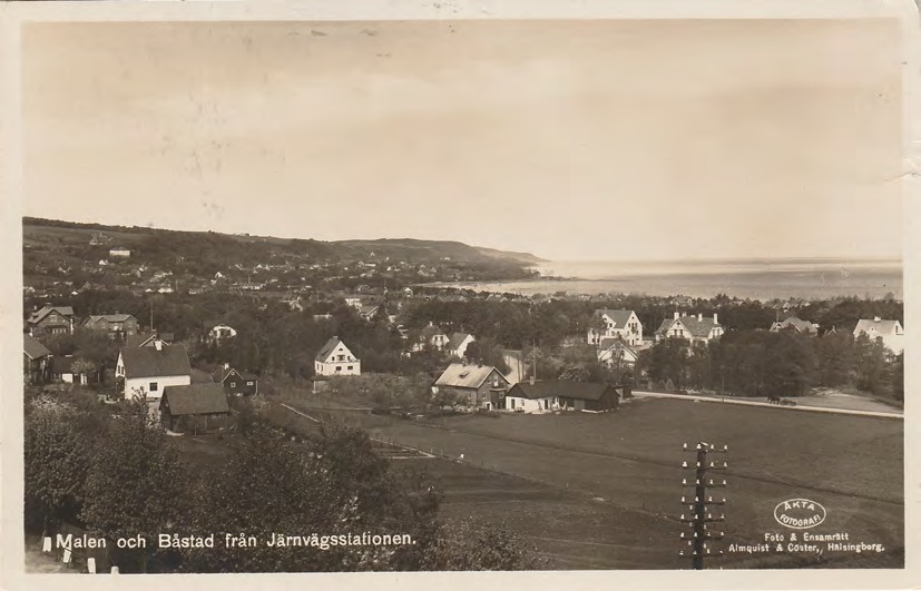 Framsida av Malen och Båstad från Järnvägsstationen.