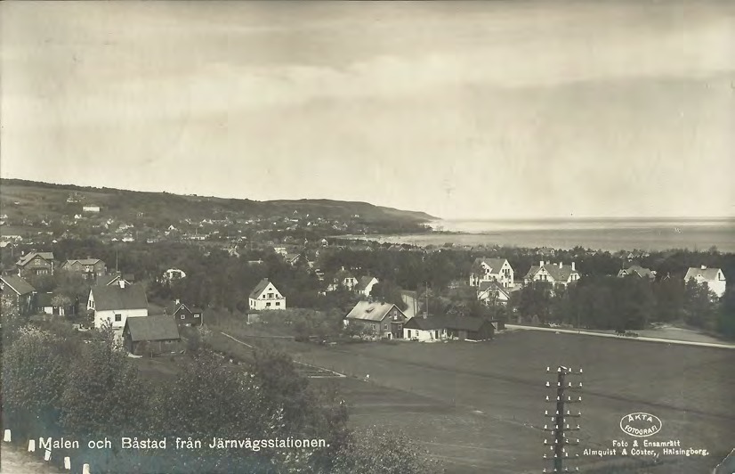 Framsida av Malen och Båstad från Järnvägsstationen.