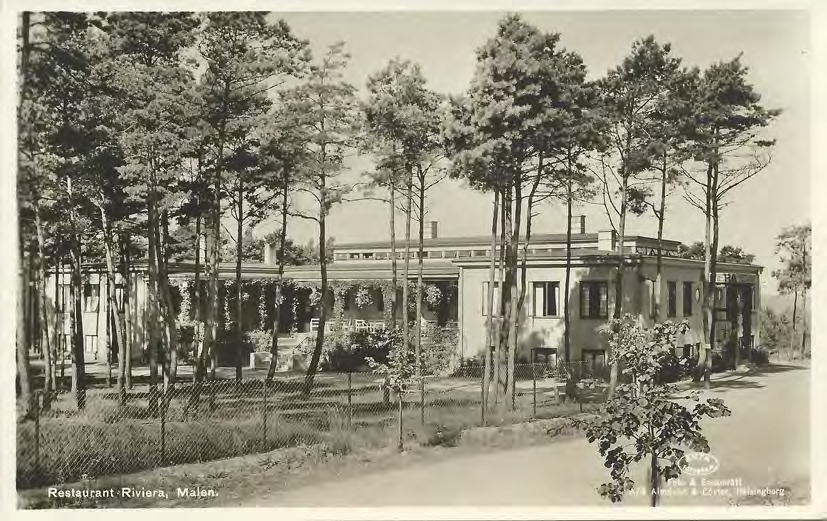 Framsida av Restaurant Riviera, Malen.