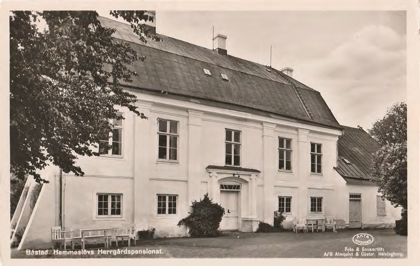 Framsida av Båstad. Hemmeslövs Herrgårdspensionat.