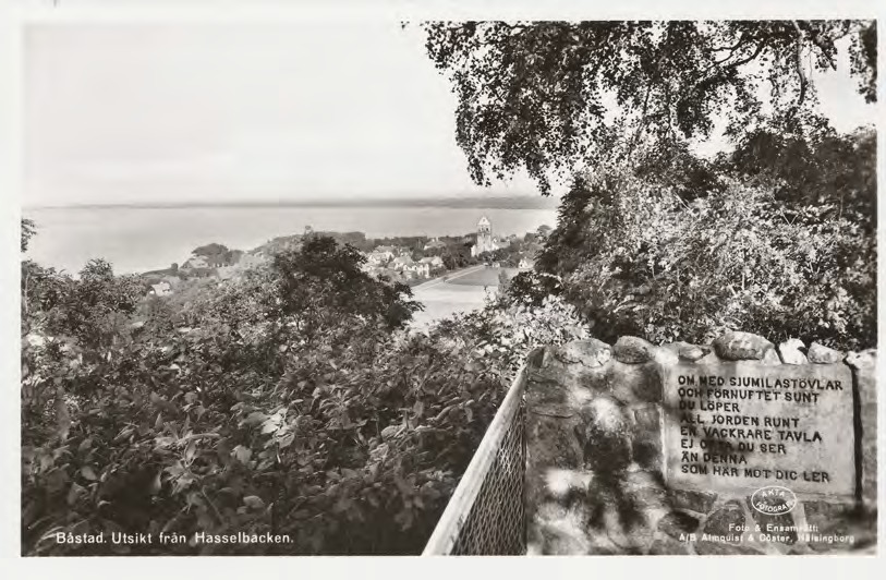 Framsida av Båstad. Utsikt från Hasselbacken.