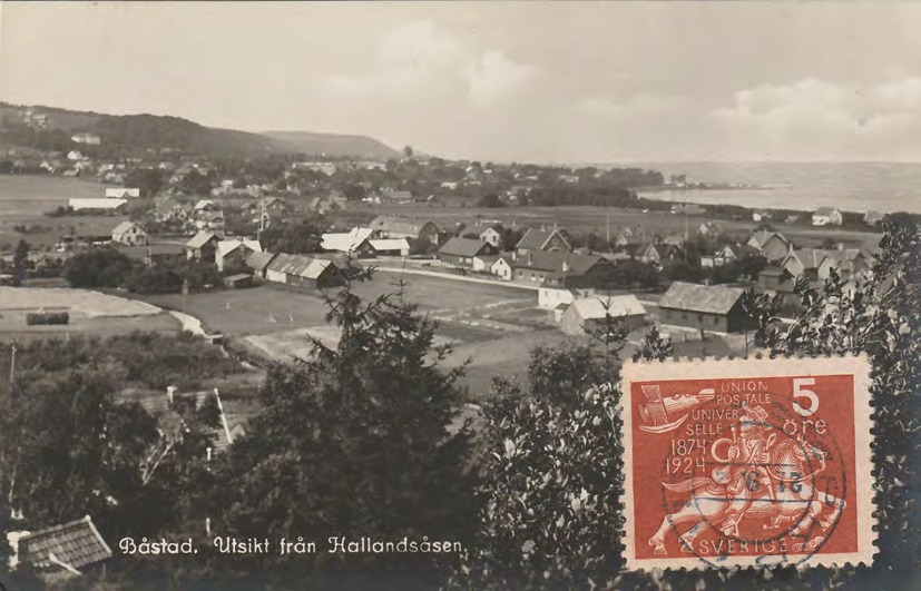 Framsida av Båstad. Utsikt från Hallandsåsen.