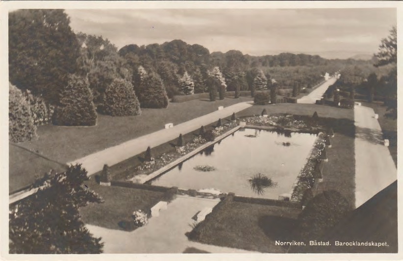 Framsida av Norrviken, Båstad. Barocklandskapet.