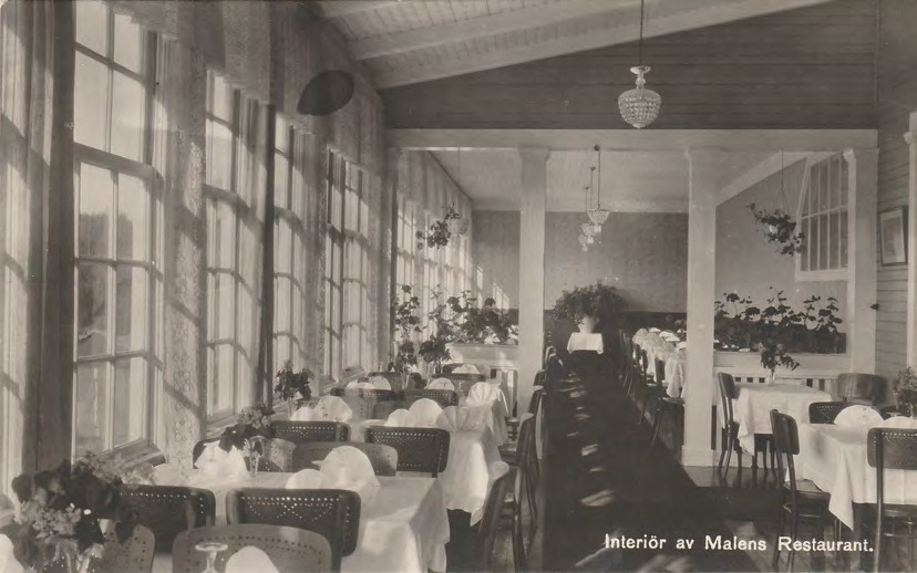 Framsida av Interiör av Malens Restaurant.