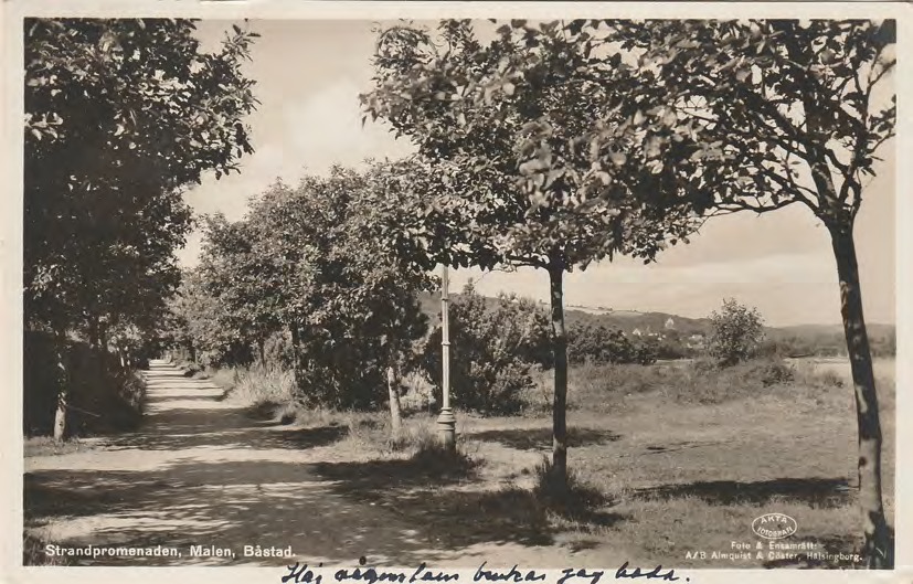 Framsida av Strandpromenaden, Malen, Båstad.