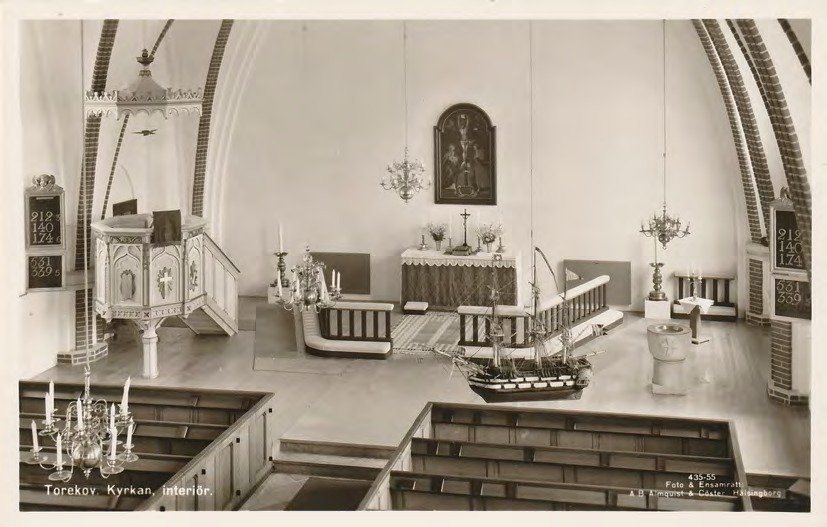 Framsida av Torekov. Kyrkan. Interiör.