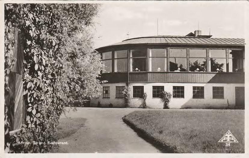 Framsida av Båstad. Strand Restaurant.
