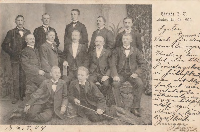 Framsida av Båstads G.T. Studiecirkel år 1904.