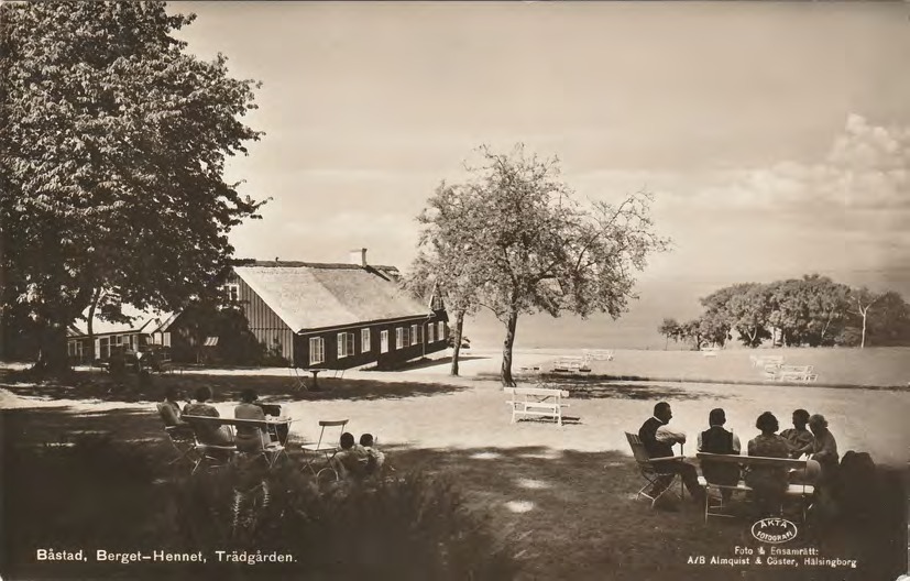 Framsida av Båstad. Berget-Hennet, Trädgården.