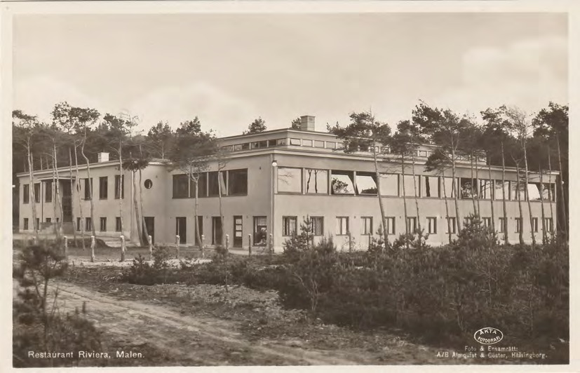 Framsida av Restaurant Riviera, Malen.