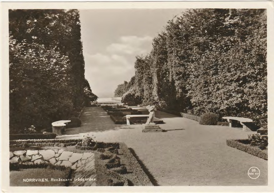 Framsida av NORRVIKEN. Renässans trädgården.