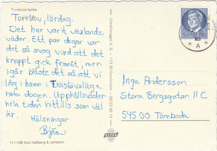 Baksida av TOREKOVS KYRKA / Torekovs kyrka