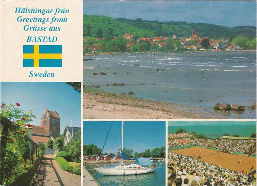 Framsida av Hälsningar från Greetings from Grüsse aus BÅSTAD Sweden