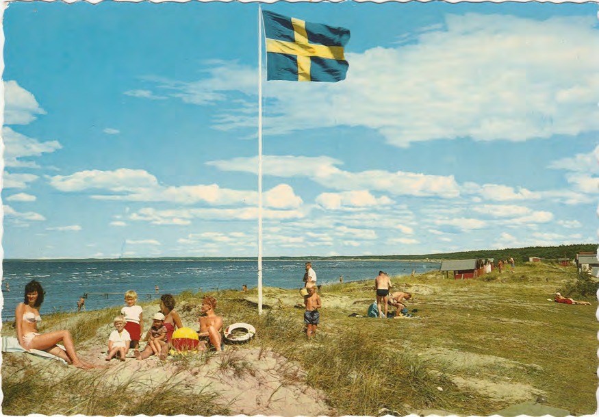 Framsida av Båstad, Malen. Badstrand.