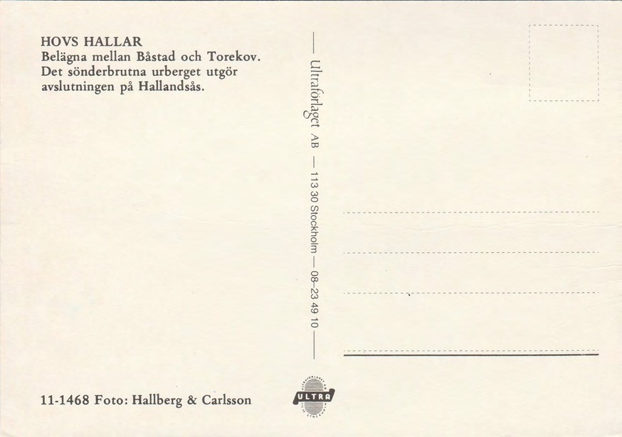 Baksida av Hälsning från Hovs Hallar / HOVS HALLAR Belägna mellan…