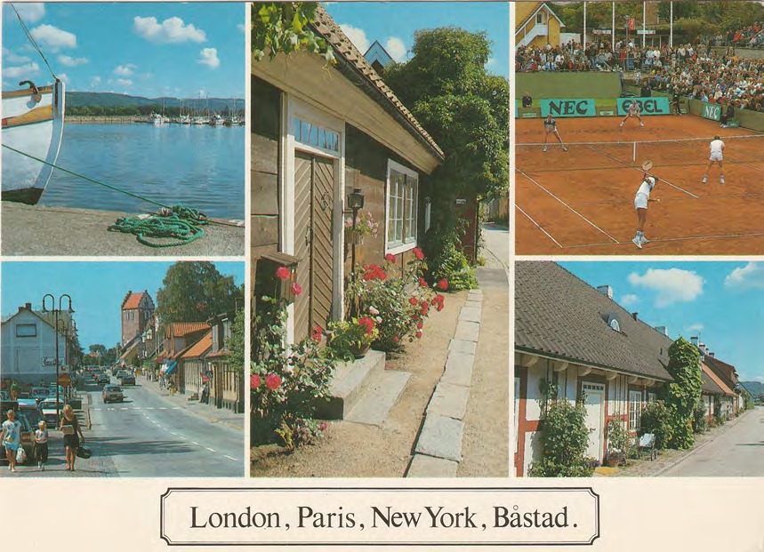Framsida av London, Paris, New York, Båstad
